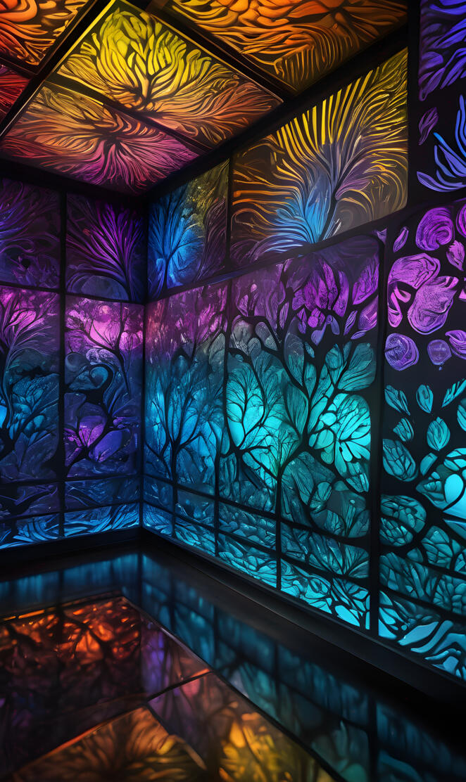 LED frosted glass panel walls