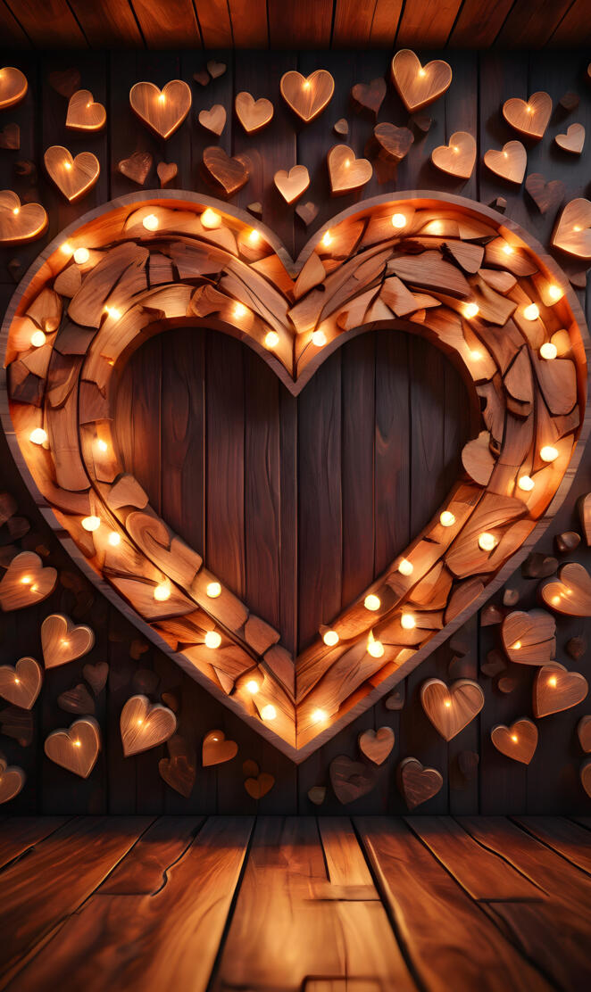arcade wood heart