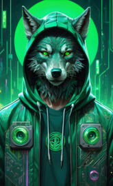 Green Hacker Wolf