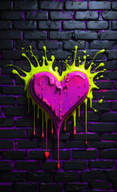 a dart board on a brick wall