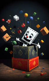 a board game with pieces and dice