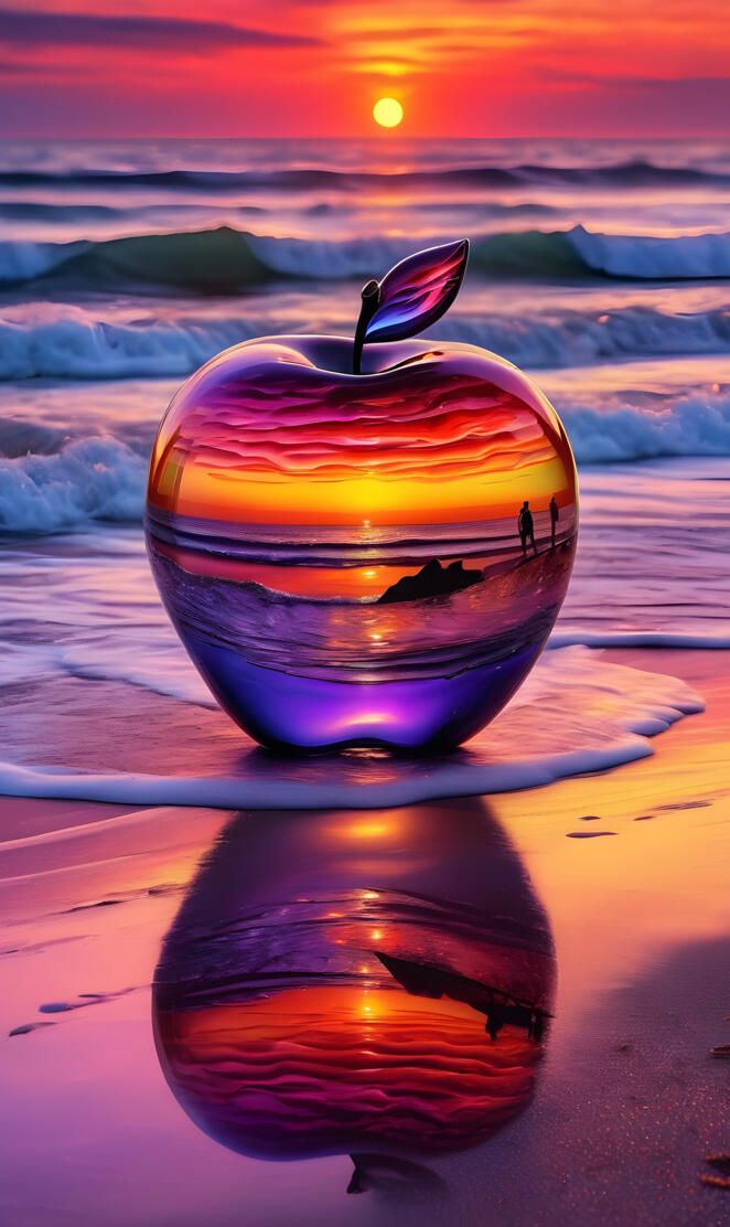a colorful glass ball on a beach