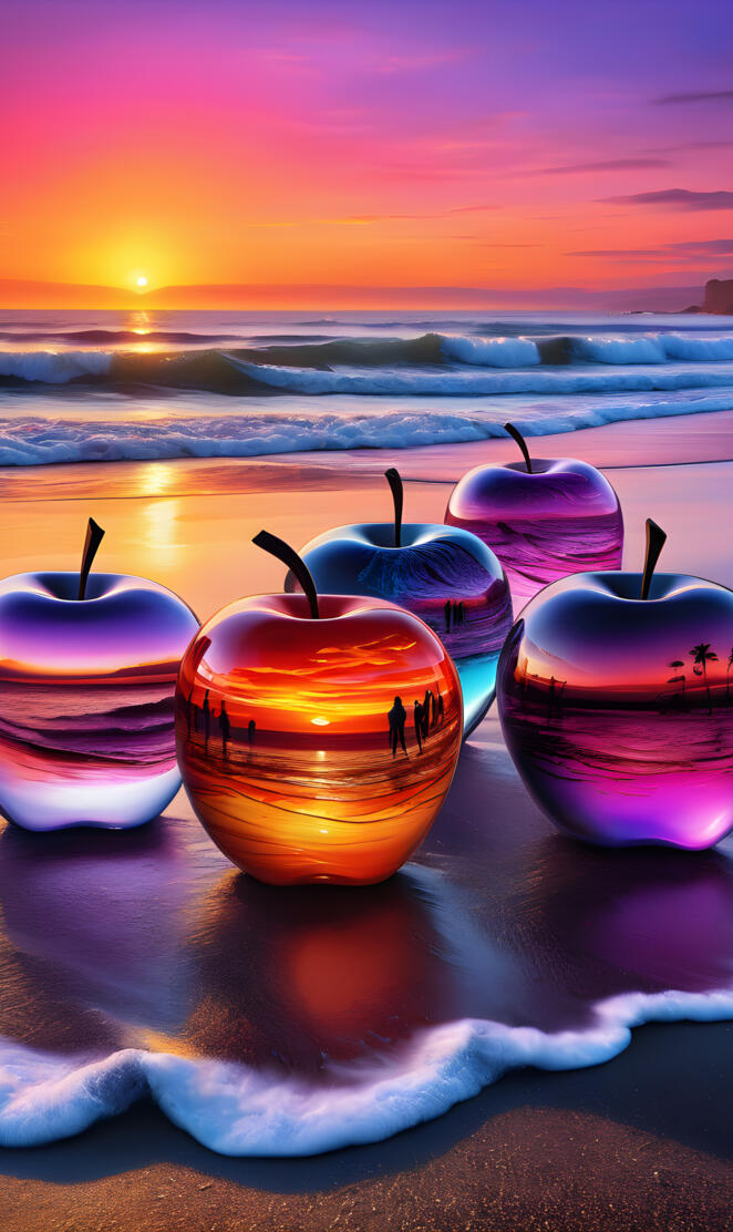 a group of colorful ice cream cones on a beach