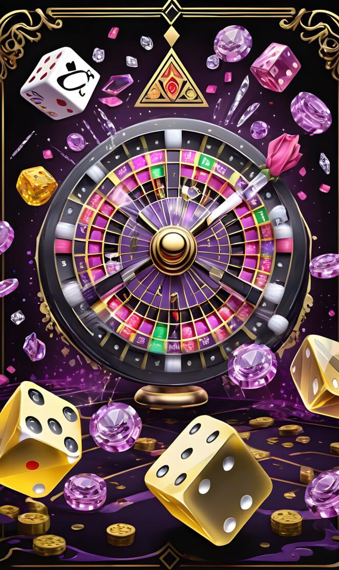 a board game with various pieces of dice and chips