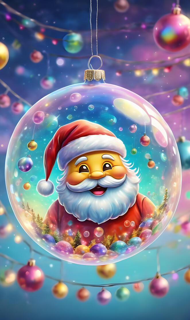 Happy Emoji Santa