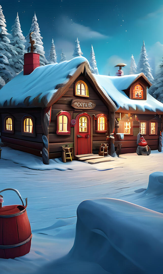 a house with a snow covered yard