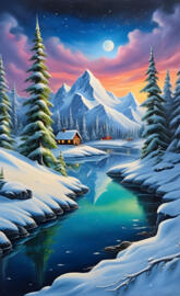 a snowy mountain landscape