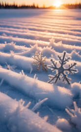 a tree in a snowy field