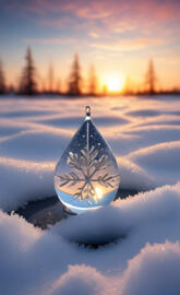 a glass ball floating on water