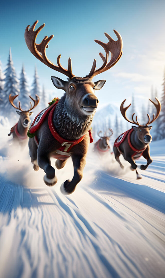 Christmas Reindeer racing