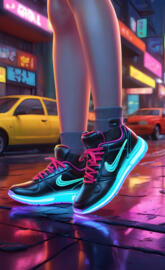 a pair of shoes on a pole