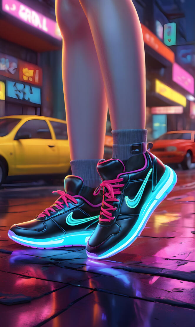 a pair of shoes on a pole