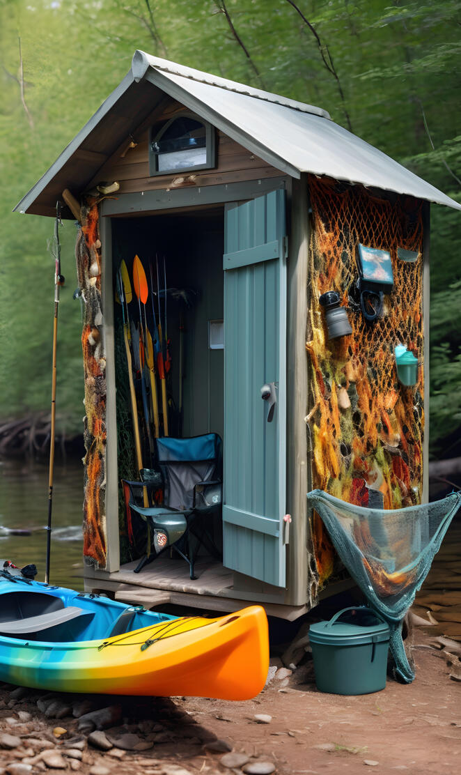 a small shack with a boat in front of it