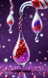 a group of wine glasses with red and white liquid