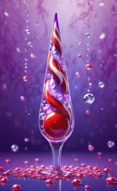 a glass of red wine with water drops falling on it