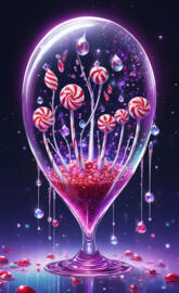 a glass with a drink in it