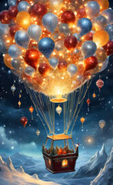 a large group of balloons