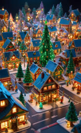 Christmas village all done up