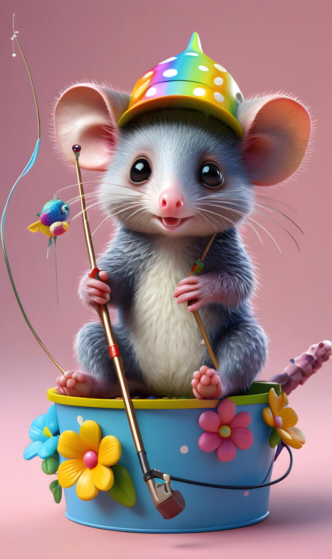 a small animal wearing a hat