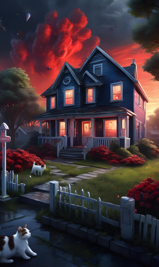 a house with a red roof