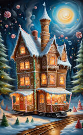 a colorful gingerbread house