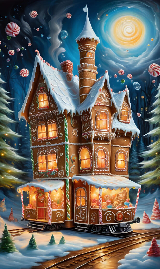 a colorful gingerbread house