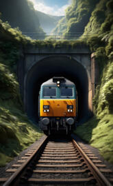 a train going through a tunnel