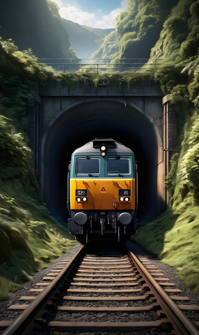 a train going through a tunnel
