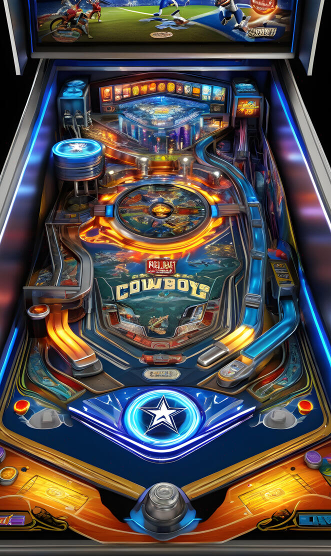 a close-up of a pinball machine Dallas Cowboys