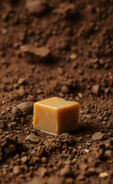 Simple Brown Soap Bar on Earthy Surface
