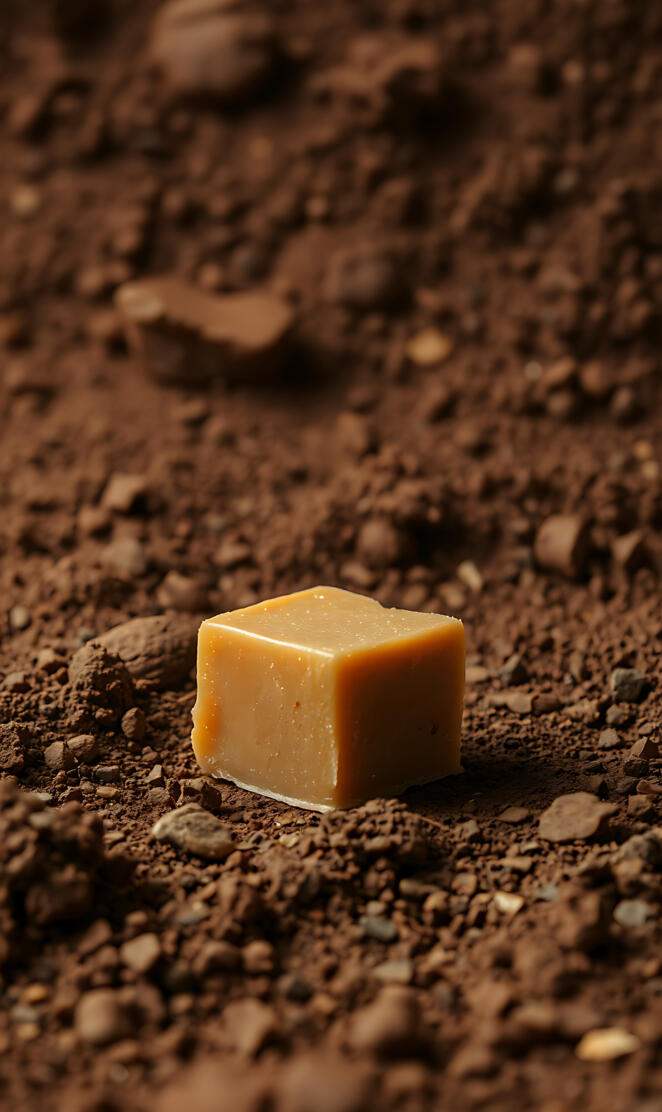 Simple Brown Soap Bar on Earthy Surface