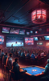 Regular night in sports bar