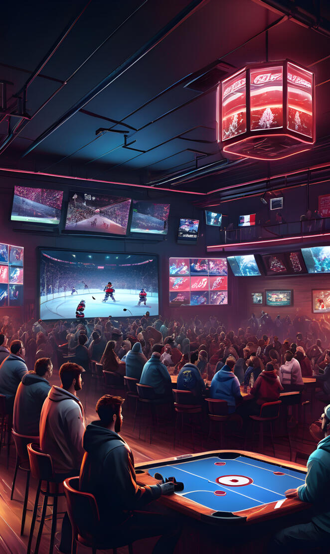 Regular night in sports bar