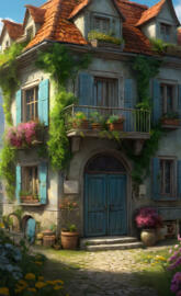 a house with a large front yard