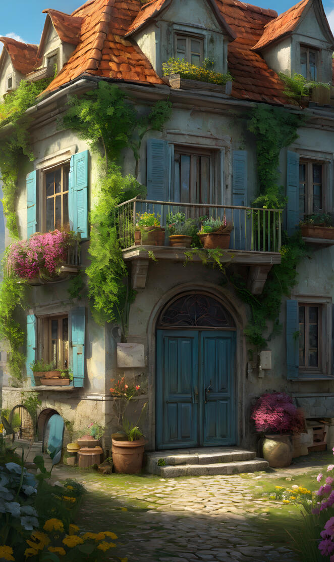 a house with a large front yard