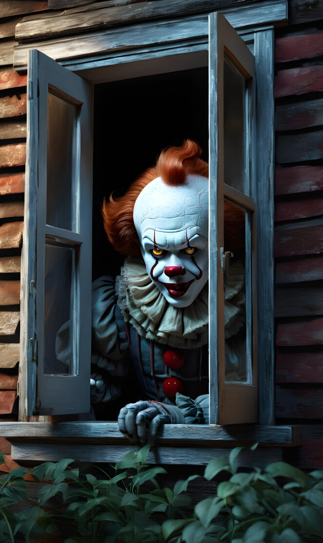 a person in a garment looking out a window