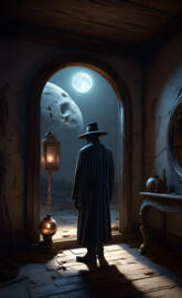 a man walking into despair.....?