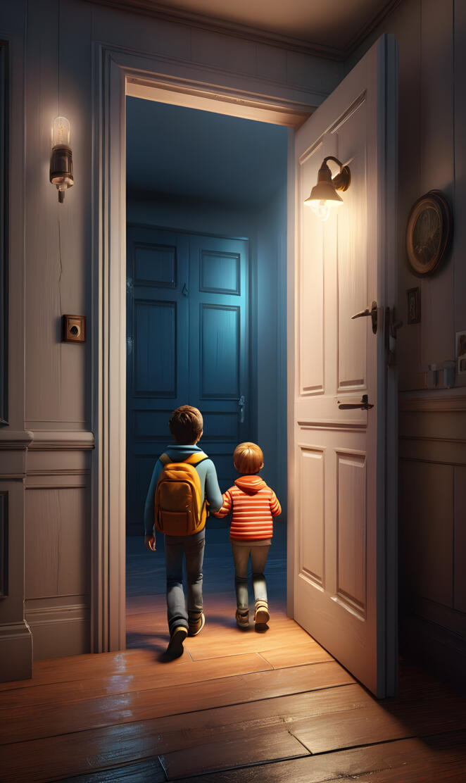 2 kids looking for their parents