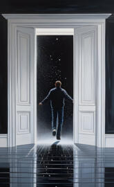 Guy realising he lives in a program and not reality