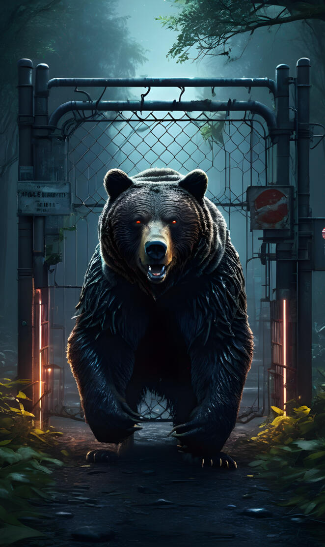 a bear in a cage