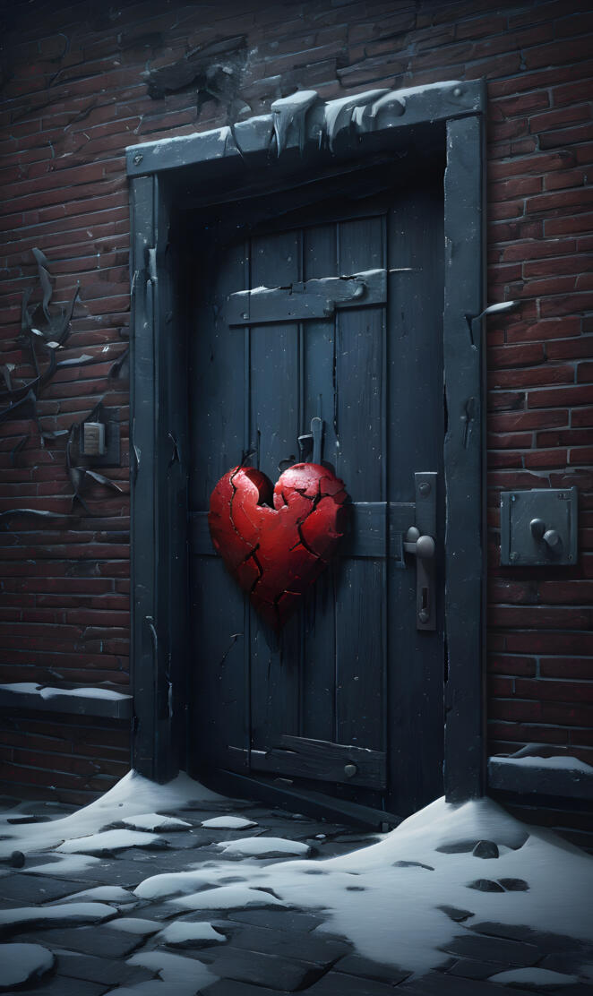 a heart broken dark and cold and locked