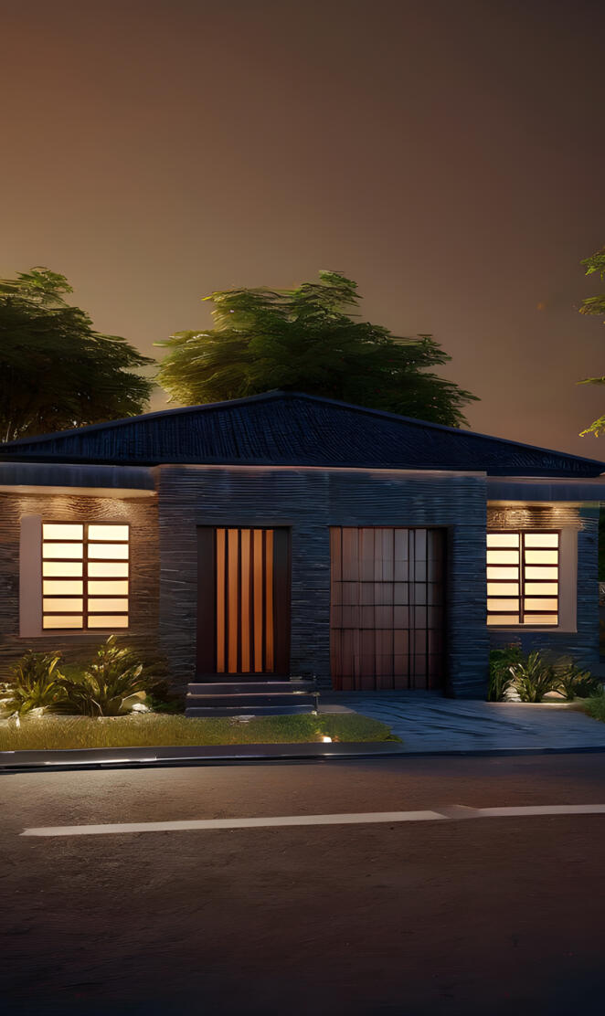 a house with a large front yard