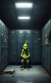 a person in a garment in a locker room