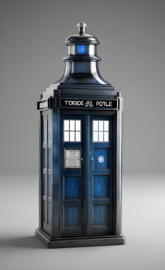 Charcoal Gray Glass Bottle TARDIS