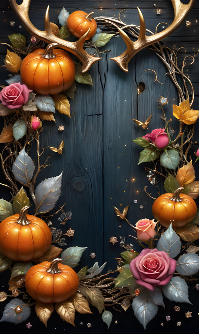 a basket of pumpkins and flowers