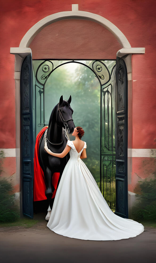 cavallo nero e la donna