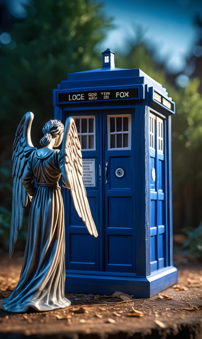 WEEPING ANGEL WITH THE TARDIS