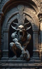 a statue of a person with a beard and a crown