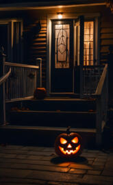 Jack-o'-lantern on the Back Porch
