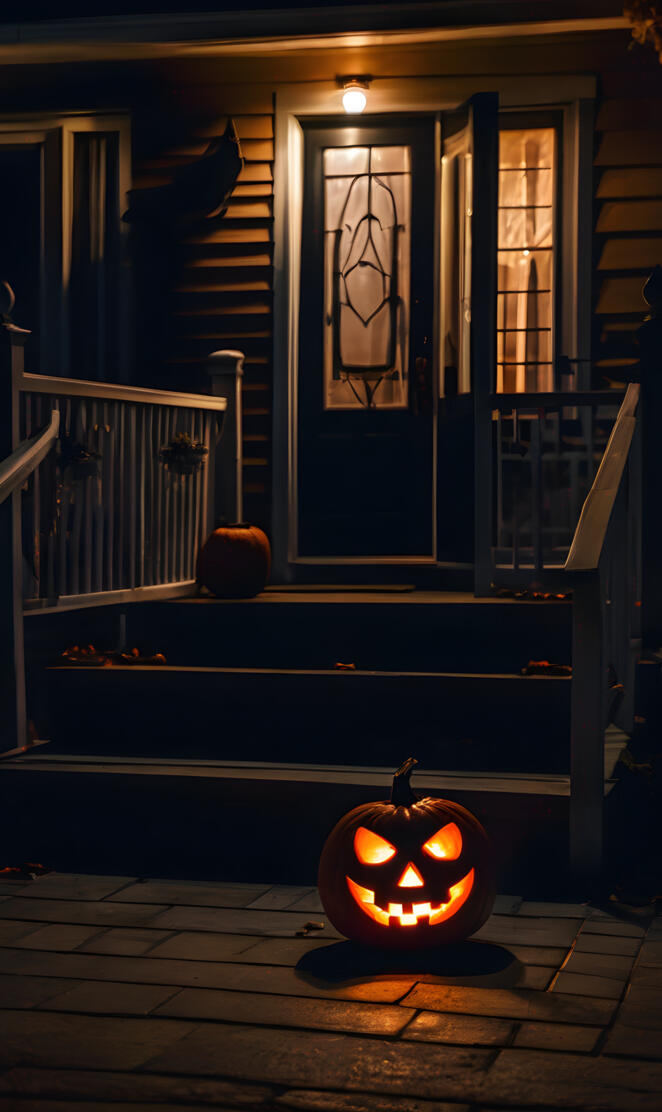 Jack-o'-lantern on the Back Porch